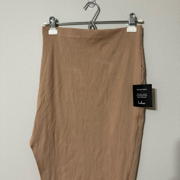 Lulu’s Set For Life Tan Bodycon Midi Skirt—M - Picture 4 of 12